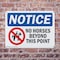 Signmission No Horses Beyond This Point OSHA Notice Sign, Plastic, 10in W x 7in L, 2PK OS-2PACK-NS-P-710-L-14657 - alternate 2